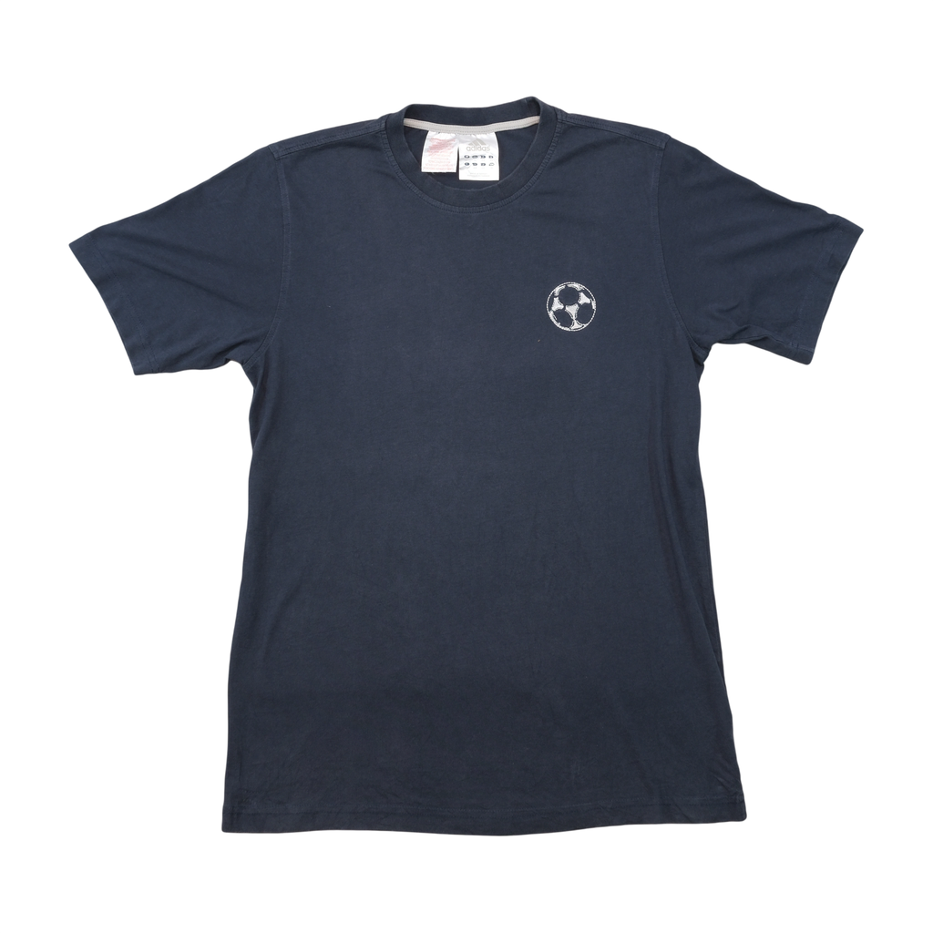 adidas Vintage Navy Cotton Soccer Graphic T-Shirt