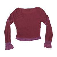 Americo Tavar Embroidered Crochet Trim Blouse