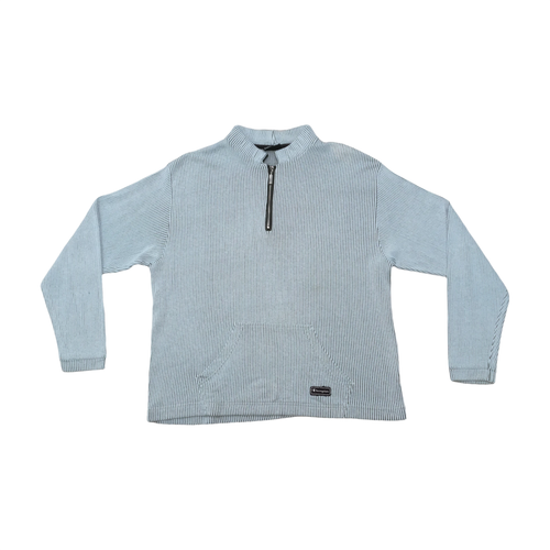 Champion Vintage Cotton Blend Ribbed Half Zip Sweater