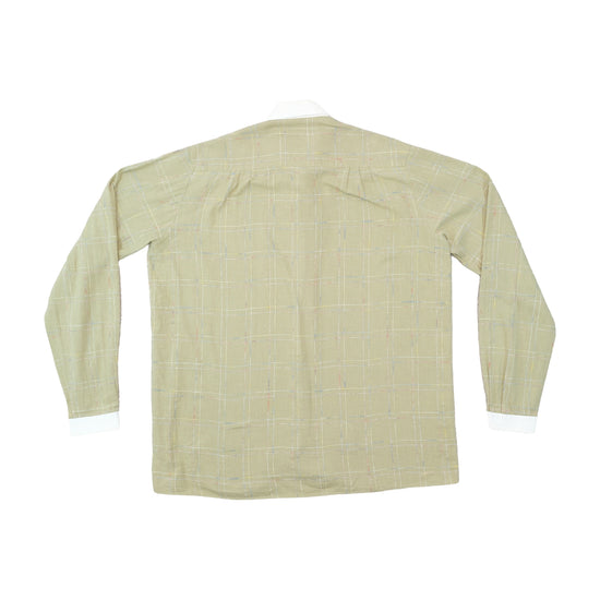 1a Eleganza Plaid Print Contrast Collar Button Up Shirt