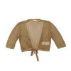MAX&Co. Metallic Gold Open-Knit Tie-Front Cropped Cardigan 2