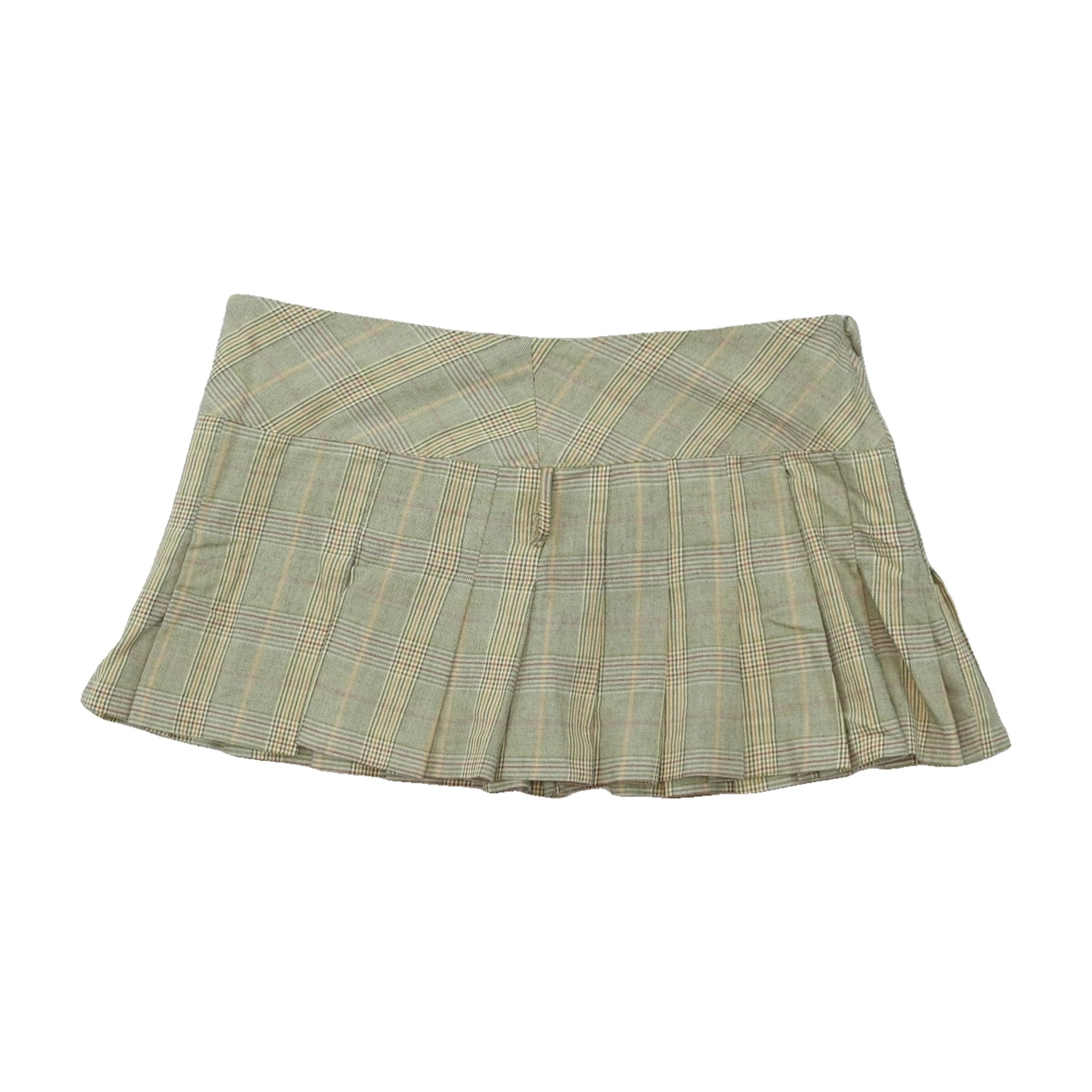 Penny Rose Pleated Plaid Mini Skort