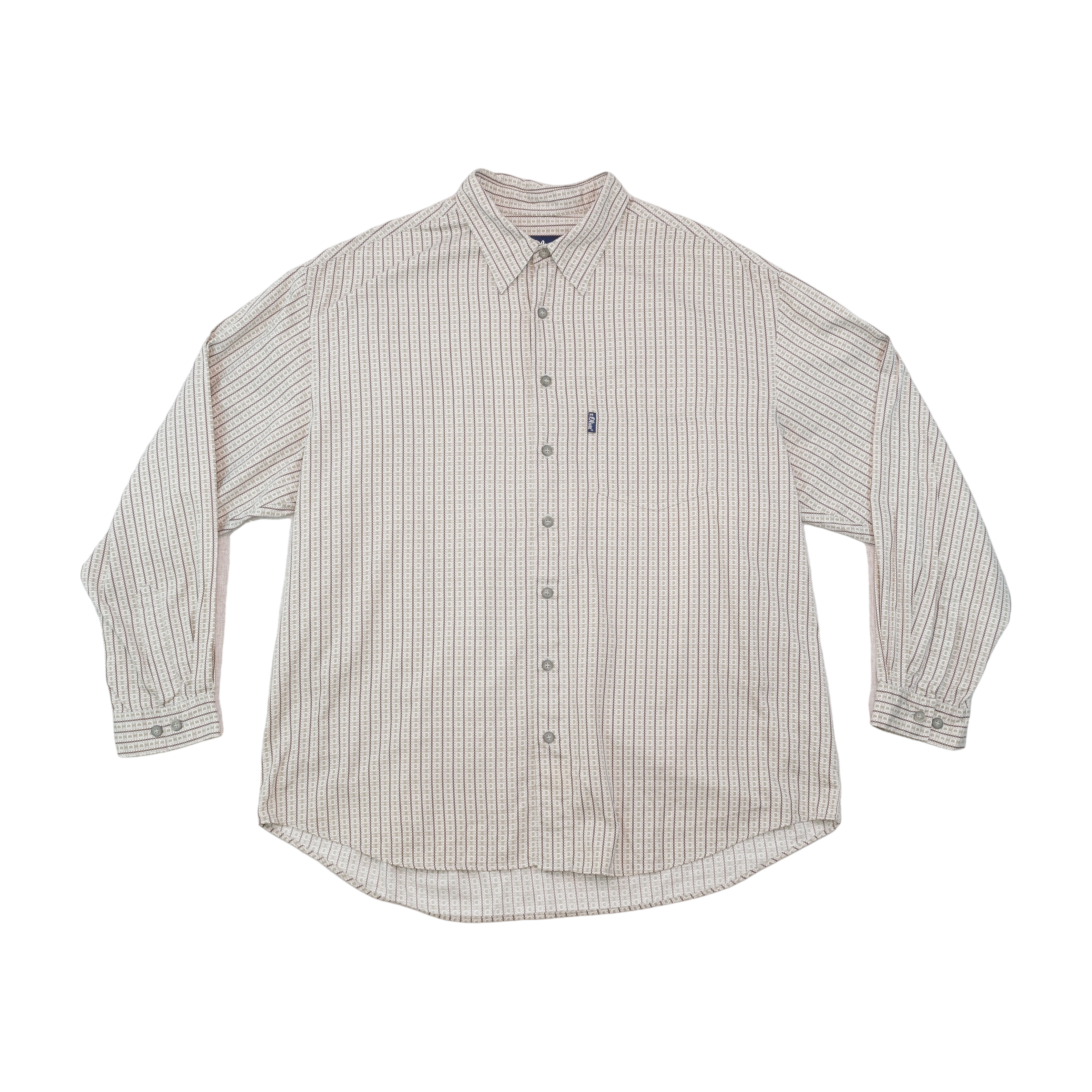Camisa S.Oliver vintage em algodão com riscas Geométricas