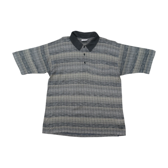 Missoni Sport Marled Geometric Stripe Knit Polo Shirt