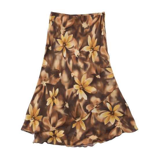 Rosanna Pellegrini Floral Asymmetric Layered Skirt