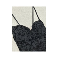 Miss Sixty Flocked Lace Up Corset Tank Top