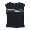 Diesel Black Striped Chest Logo Cap Sleeve Stretch Shirt (M)