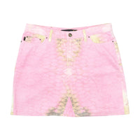 Just Cavalli Pink Tie-Dye Denim Mini Skirt