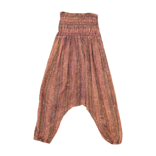 Hippy Textured Striped Harem Pants