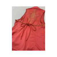 ANA SOUSA Embroidered Metallic Appliqué Sleeveless Button-Up Blouse