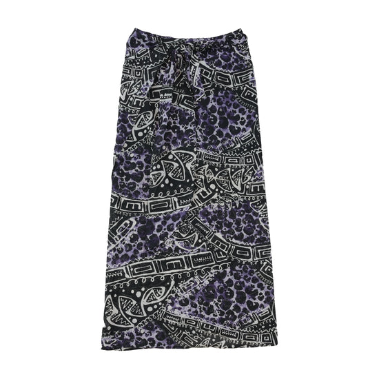 Abstract Tribal Leopard Print Midi Wrap Skirt