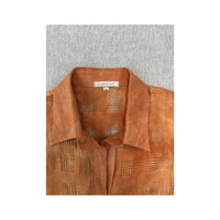 CANNELLA Orange Textured Short Sleeve Button Up Shirt