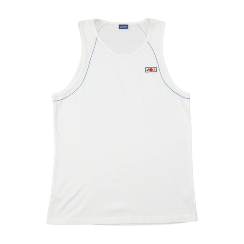 Asics Vintage White Contrast Stitch Athletic Tank Top