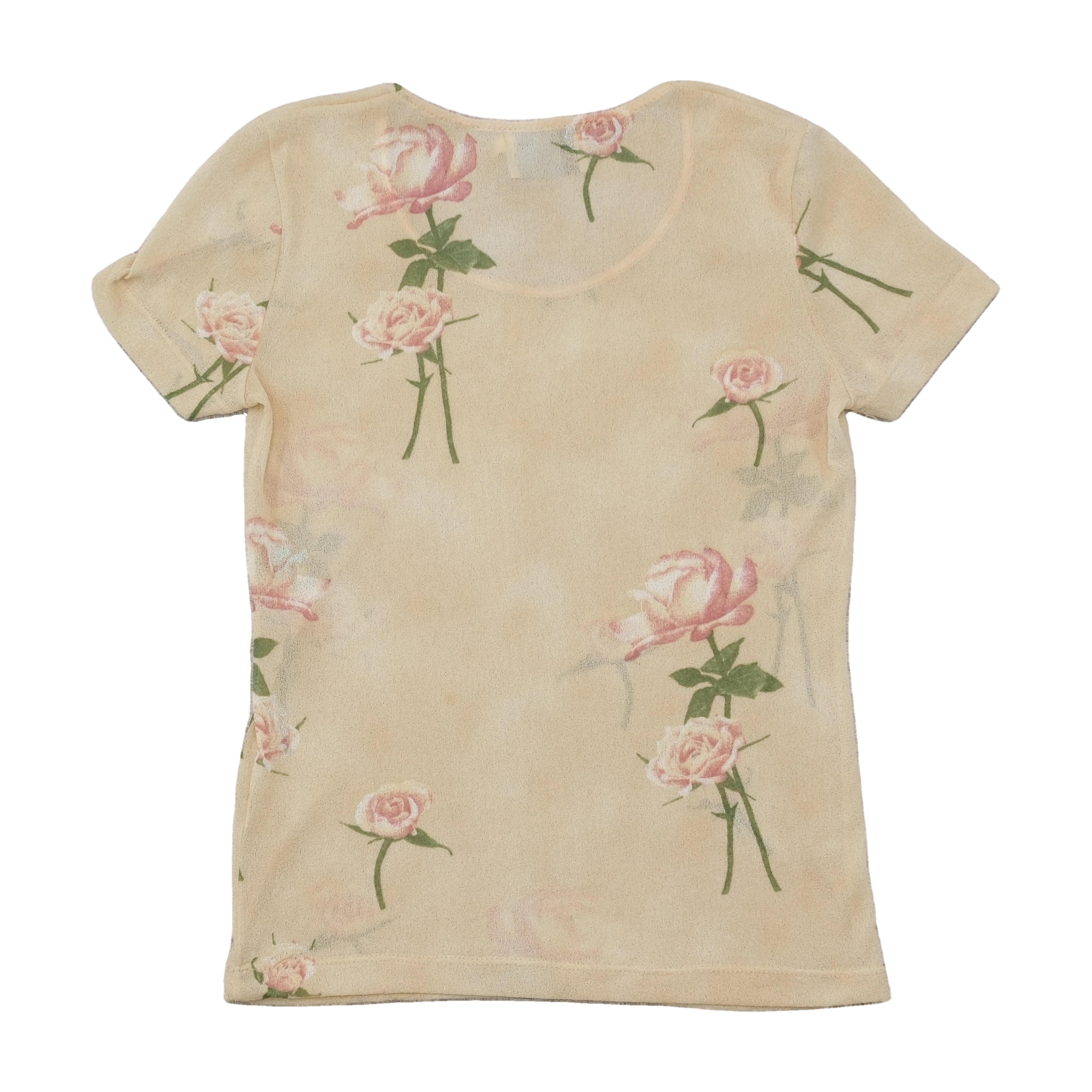 Evidence Classics Sheer Rose Print T-shirt