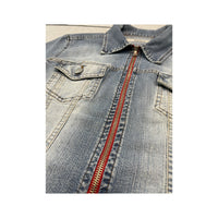 Extyn Cropped Faded Denim Zip Jacket