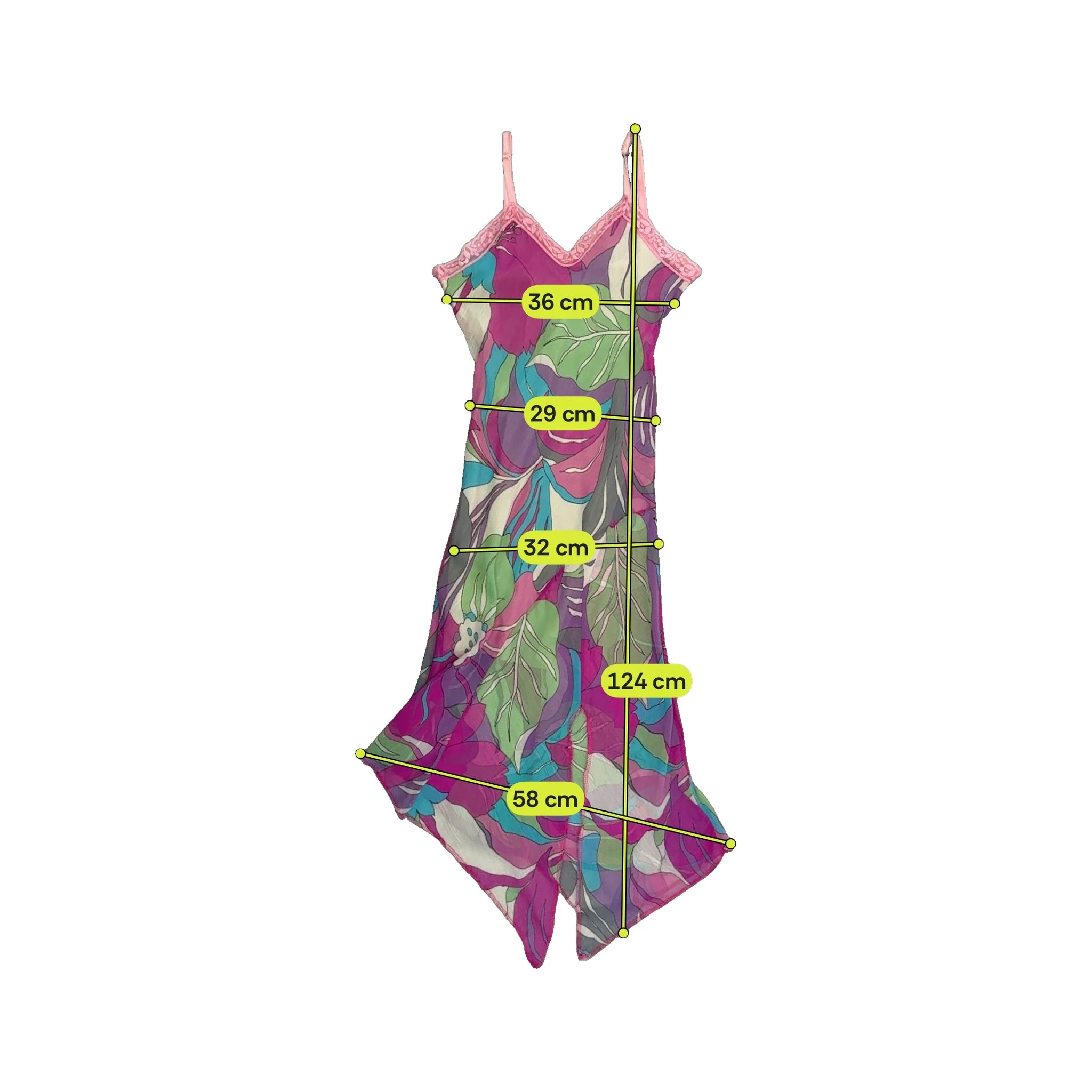 Coconuda Donna Floral Handkerchief Hem Slip Dress