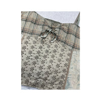 Top de alças Bandolera Bordado com Patchwork em xadrez