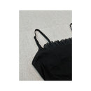 Pimkie Lace-Up Black Ruffle Cami Top