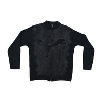 Puma Rib Knit Full Zip Logo Sweater