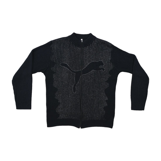 Camisola de Fato de Treino com Fecho de Correr Total em Malha Canelada com Logótipo, Puma