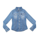 Vintage Fornarina Fitted Denim Snap Front Jacket Shirt