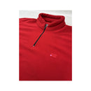 Camisola Polar Think Pink vermelha com Meio Fecho