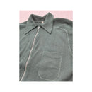Vintage Dark Green Virgin Wool Blend Full Zip Collared Sweater