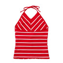 Red Striped Halter Top