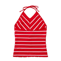 Red Striped Halter Top