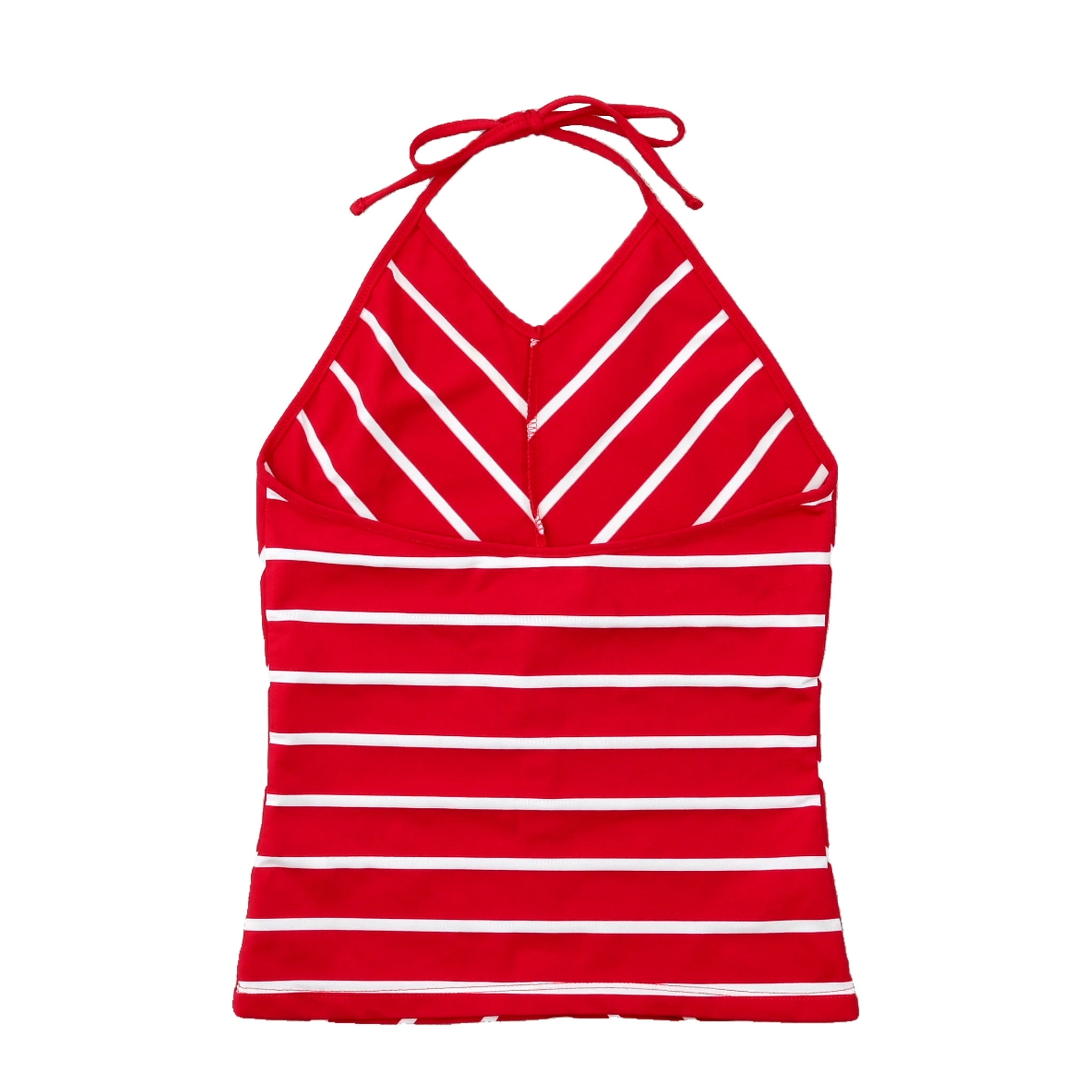 Red Striped Halter Top