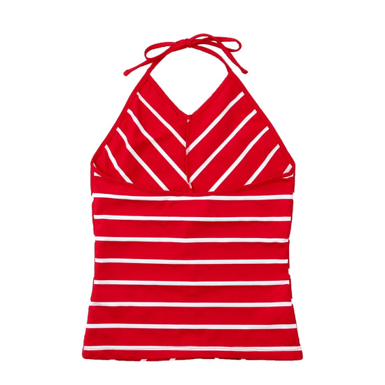 Red & White Striped Halter Top