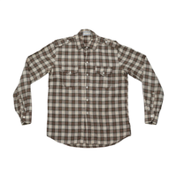 VIyella Brown Plaid Wool Cotton Button-Up Shirt