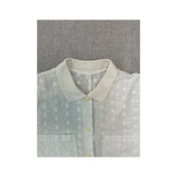 White Eyelet Pattern Button Up Shirt