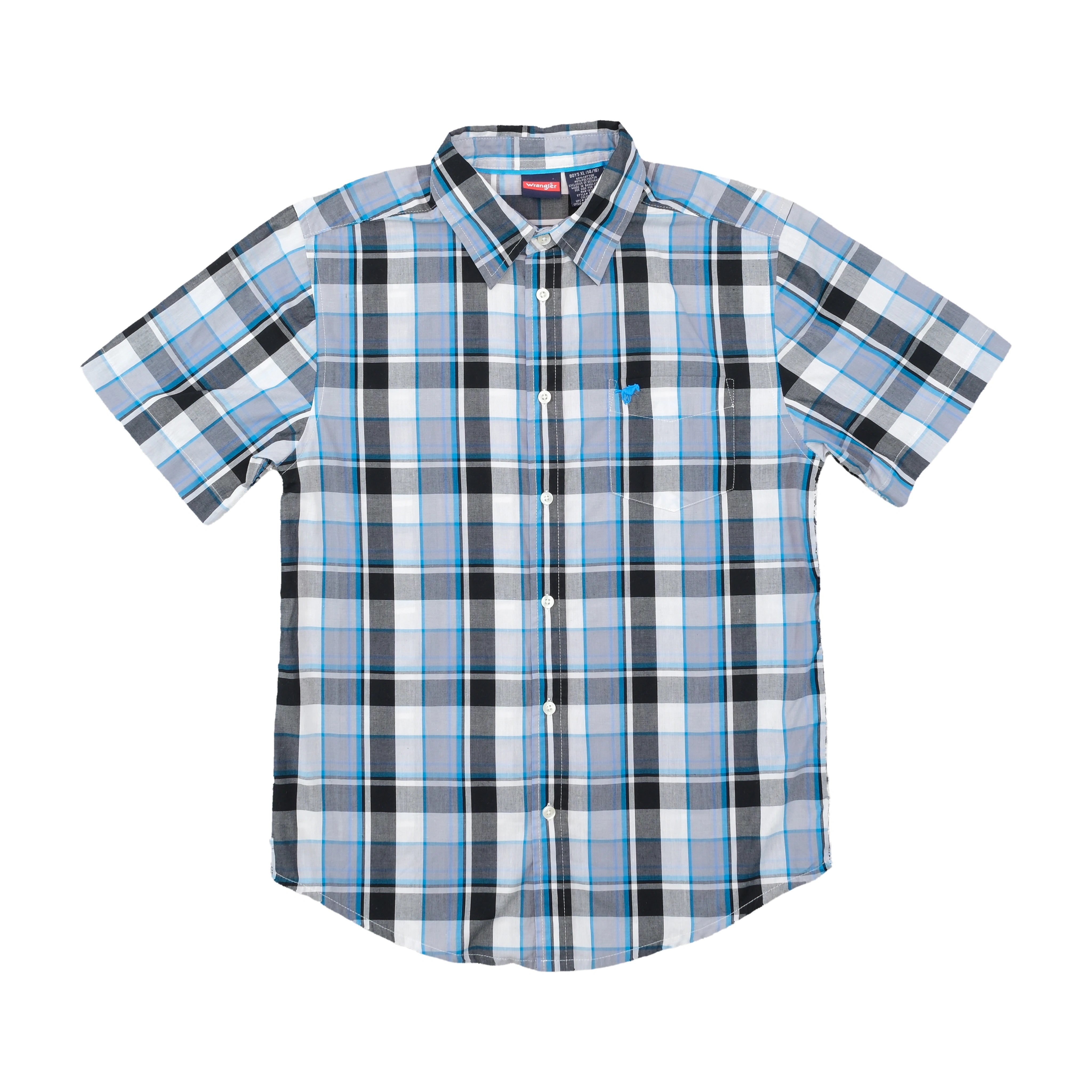 Wrangler Plaid Short Sleeve Button Up Shirt