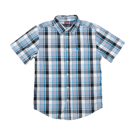 Wrangler Plaid Short Sleeve Button Up Shirt (XL Youth)