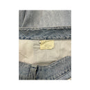 Emmanuel Schvili Embroidered Side Panel Light Wash Denim Skirt