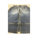 Vintage Blue Denim A-Line Midi Skirt