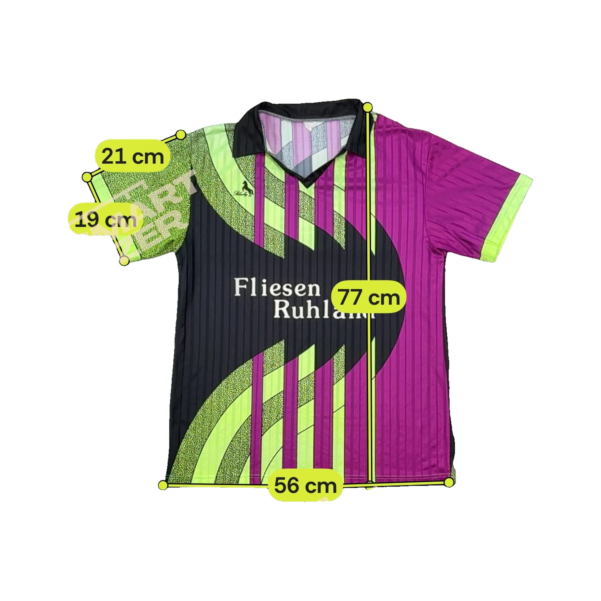 Camisola de Futebol Blacky vintage às riscas Abstratas