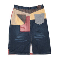 Pepe Jeans London Patchwork Denim Corduroy Skirt