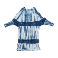 American Angel Blue Tie-Dye Cold-Shoulder Microfiber Dress