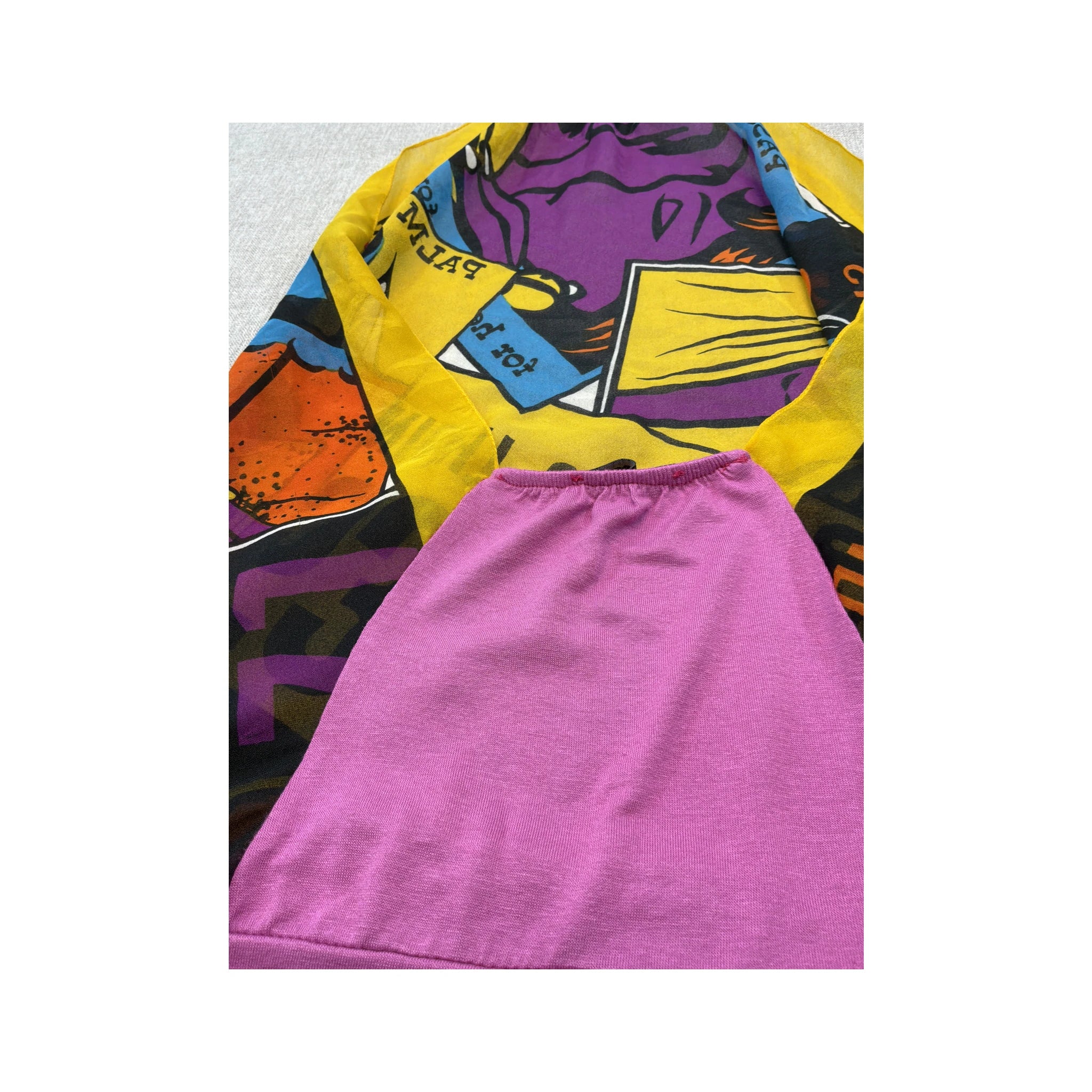 Vintage Pop Art Chain Strap Halter Tank Top