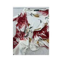 BLU In Firenze Sheer Floral Ruffle Tie Front Blouse