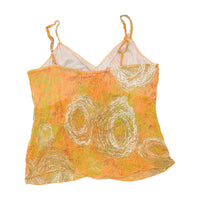 Top de alças Transparente Miss Wan com Nó à Frente e estampado abstrato