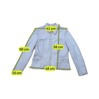 Vintage Merilleno Light Blue Leather Zip Jacket