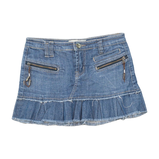 Cinque Blue Denim Pleated Mini Skirt