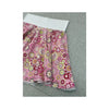 Retro Floral Print Cotton Circle Skirt with Contrast Elastic Waistband and Lace Trim