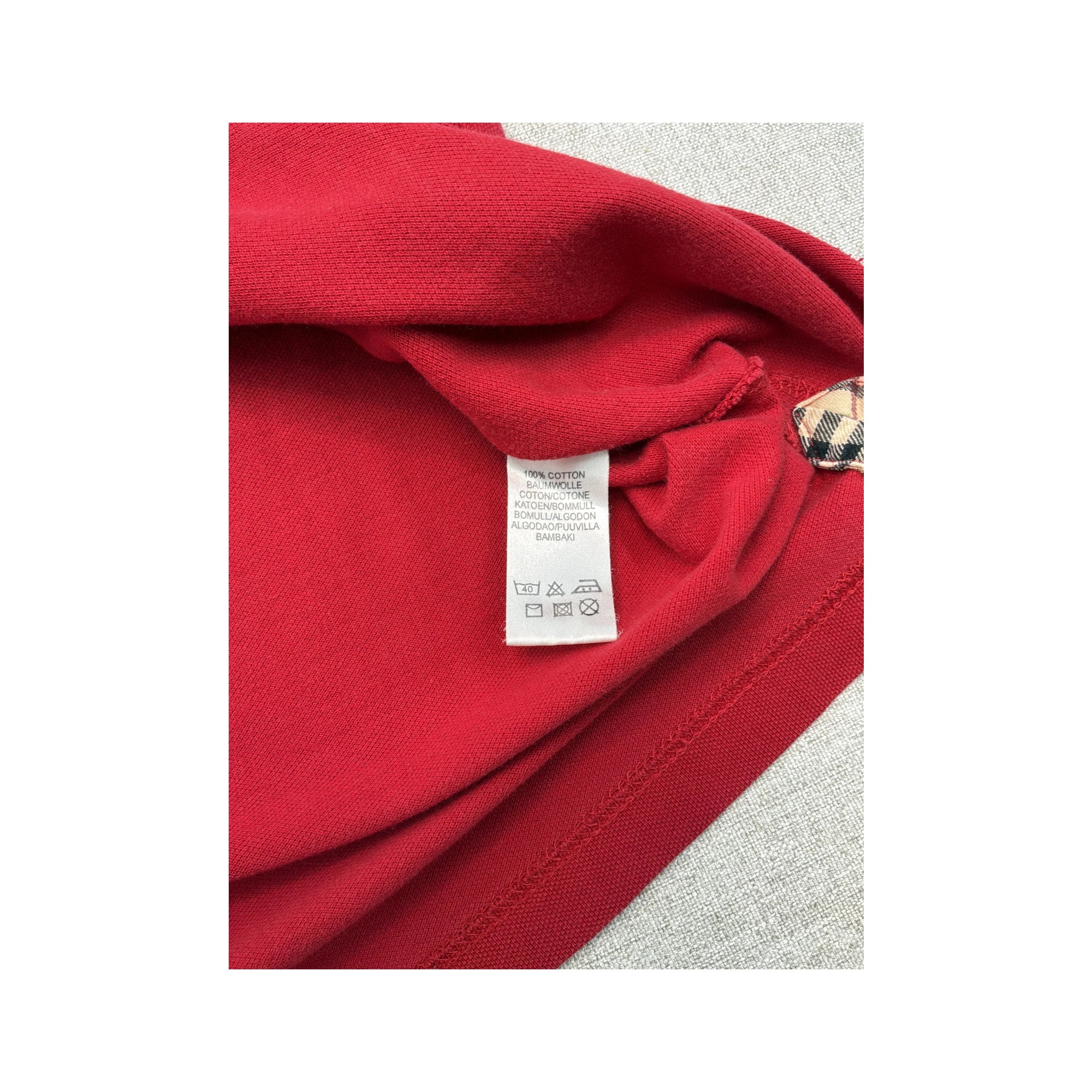 Polo Burberry em algodão com Acabamento Nova Check