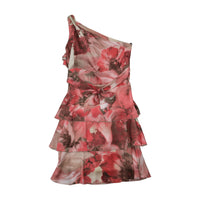 Le Group Woman Floral One Shoulder Ruffle Dress
