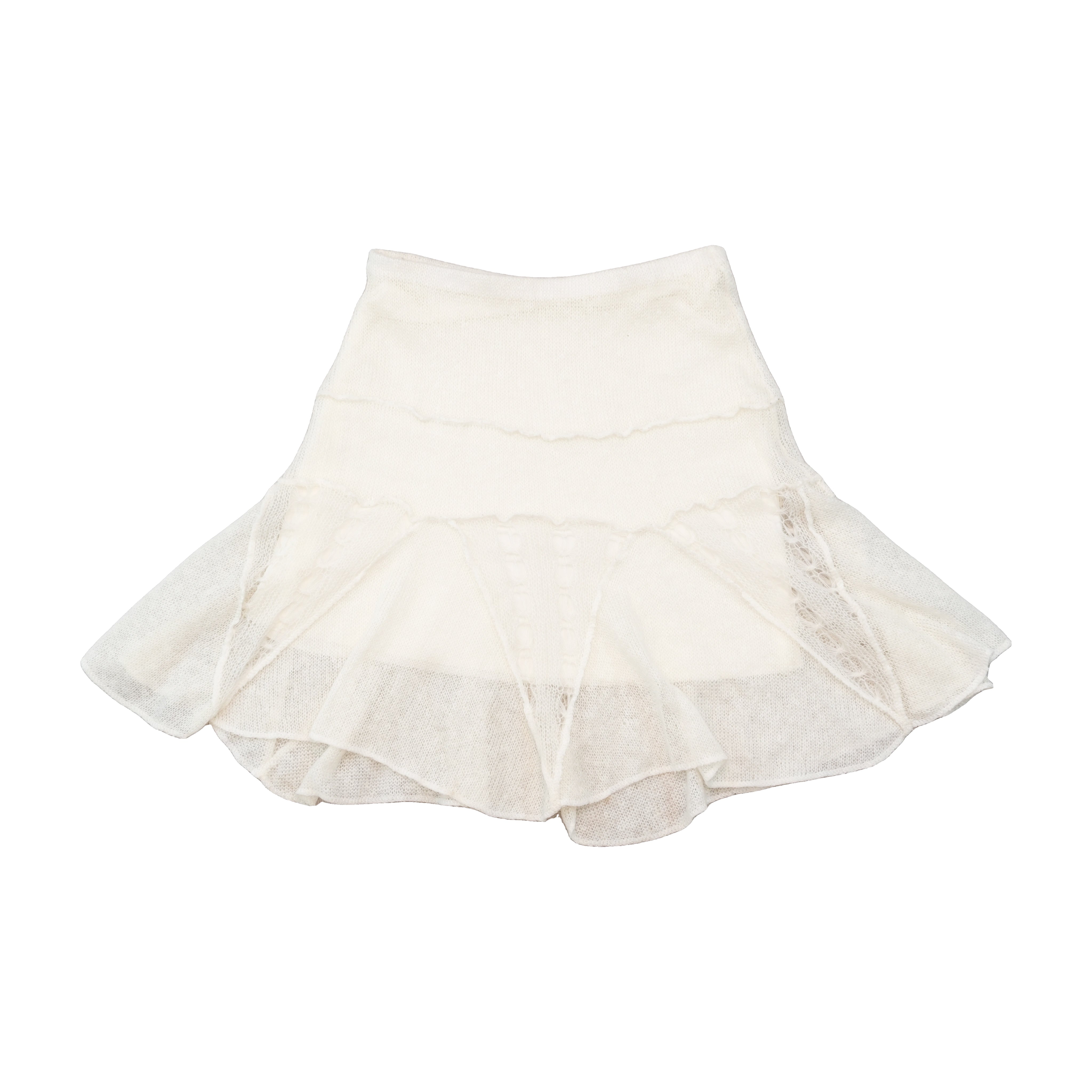 Vintage Sheer Ruffle Knit Skirt (Details)