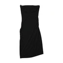LORRAINE Black Ruched Strapless Midi Dress
